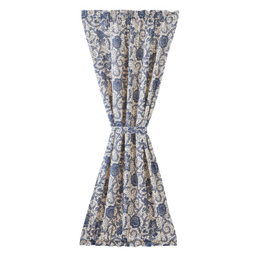 Dorset Navy Floral Door Panel Curtain 72x40 VHC Brands - The Fox Decor